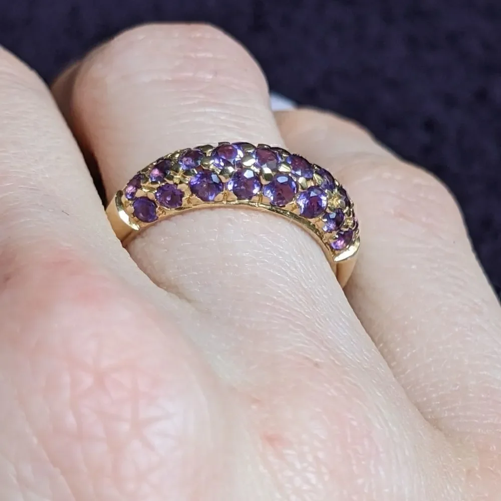 amethyst in 10k yg dome band